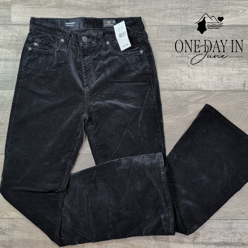AG Adriano Goldschmied The Quinne High Rise Flare Velvet Jeans NWT $215 Size 4